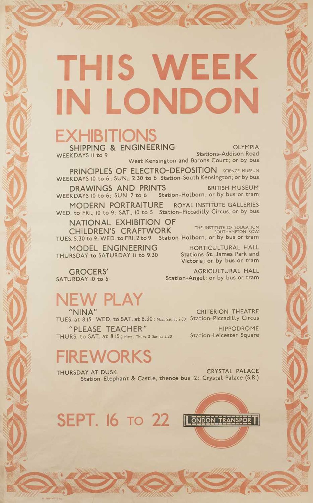 Barnett Freedman (1901-1958) This Week in London, 1935 London Transport Poster printed at the