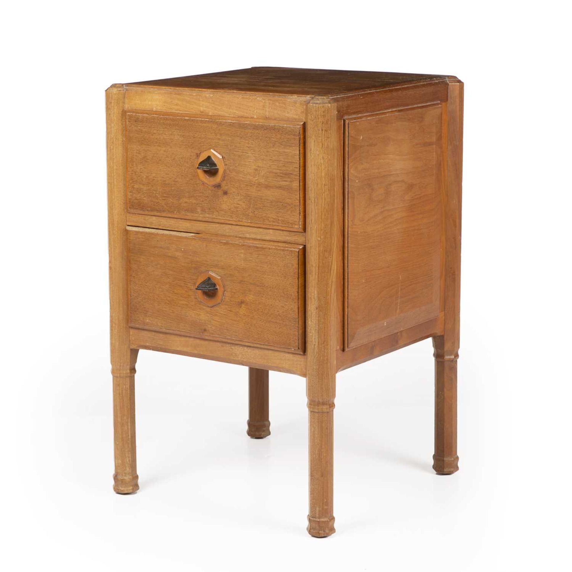 Gordon Russell (1892-1980) Bedside cabinet walnut, with two drawers with ebony handles above - Image 4 of 6