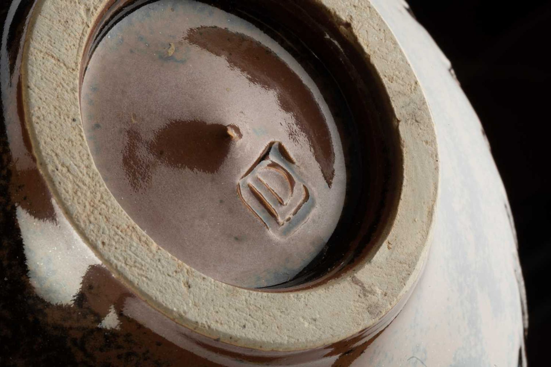 David Leach (1911-2005) Bowl cut-sides and tenmoku glaze impressed potter's seal 14cm high, 25cm - Image 4 of 4