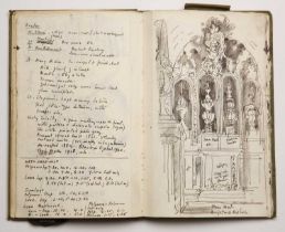 John Piper (1903-1992) Sketchbook containing twenty-four drawings and sketches depicting landscapes,
