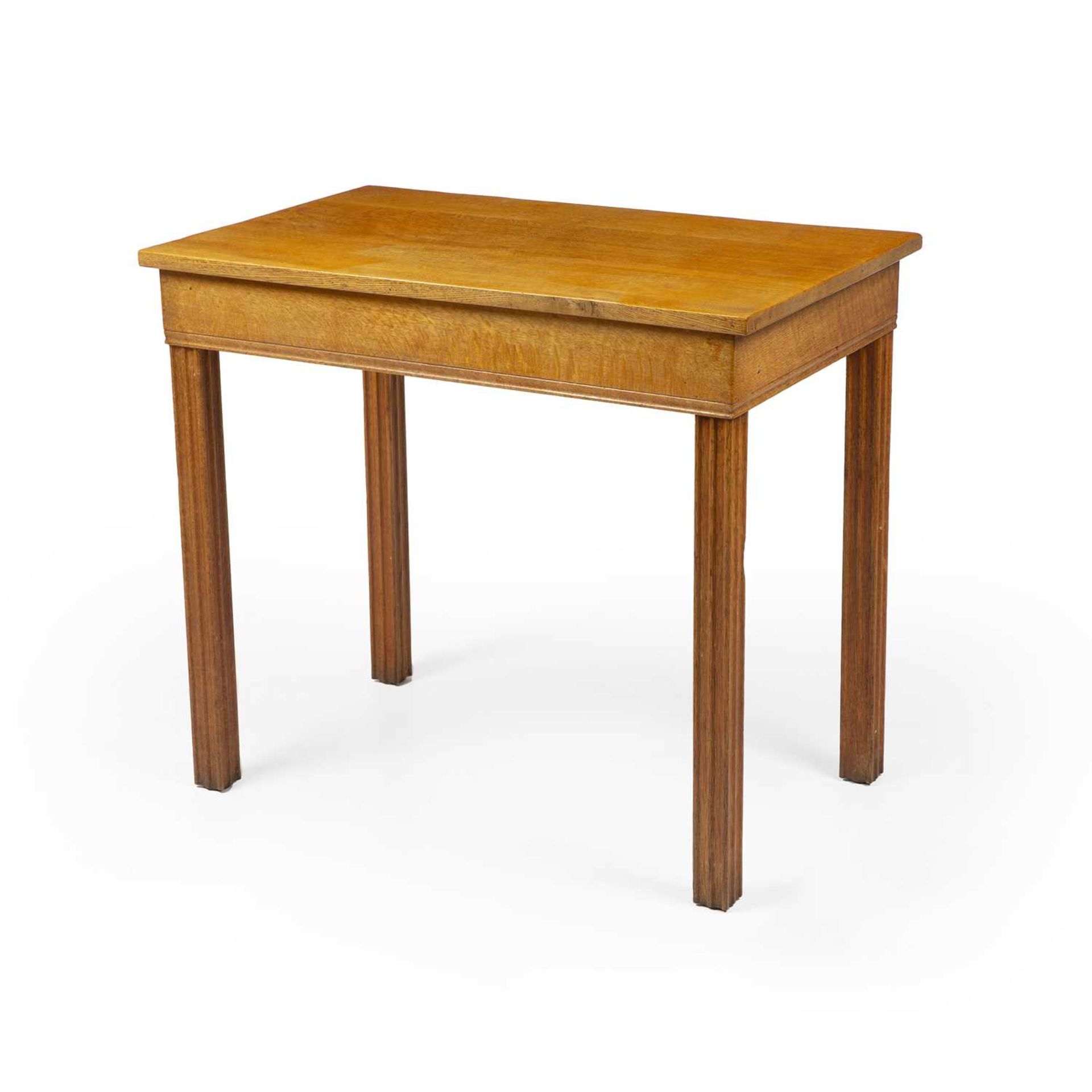 Gordon Russell of Broadway Side table oak, raised on square-cut legs 74cm high, 84cm wide, 53cm - Image 3 of 6