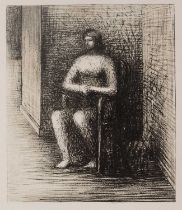 Henry Moore (1898-1986) Seated Figure VI Alcove Corner, 1974 printer's proof, stamped 'SAMPLE