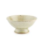 Richard Batterham (1936-2021) Footed bowl stoneware, light green ash glaze 11cm high, 23cm wide.