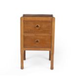 Gordon Russell (1892-1980) Bedside cabinet walnut, with two drawers with ebony handles above