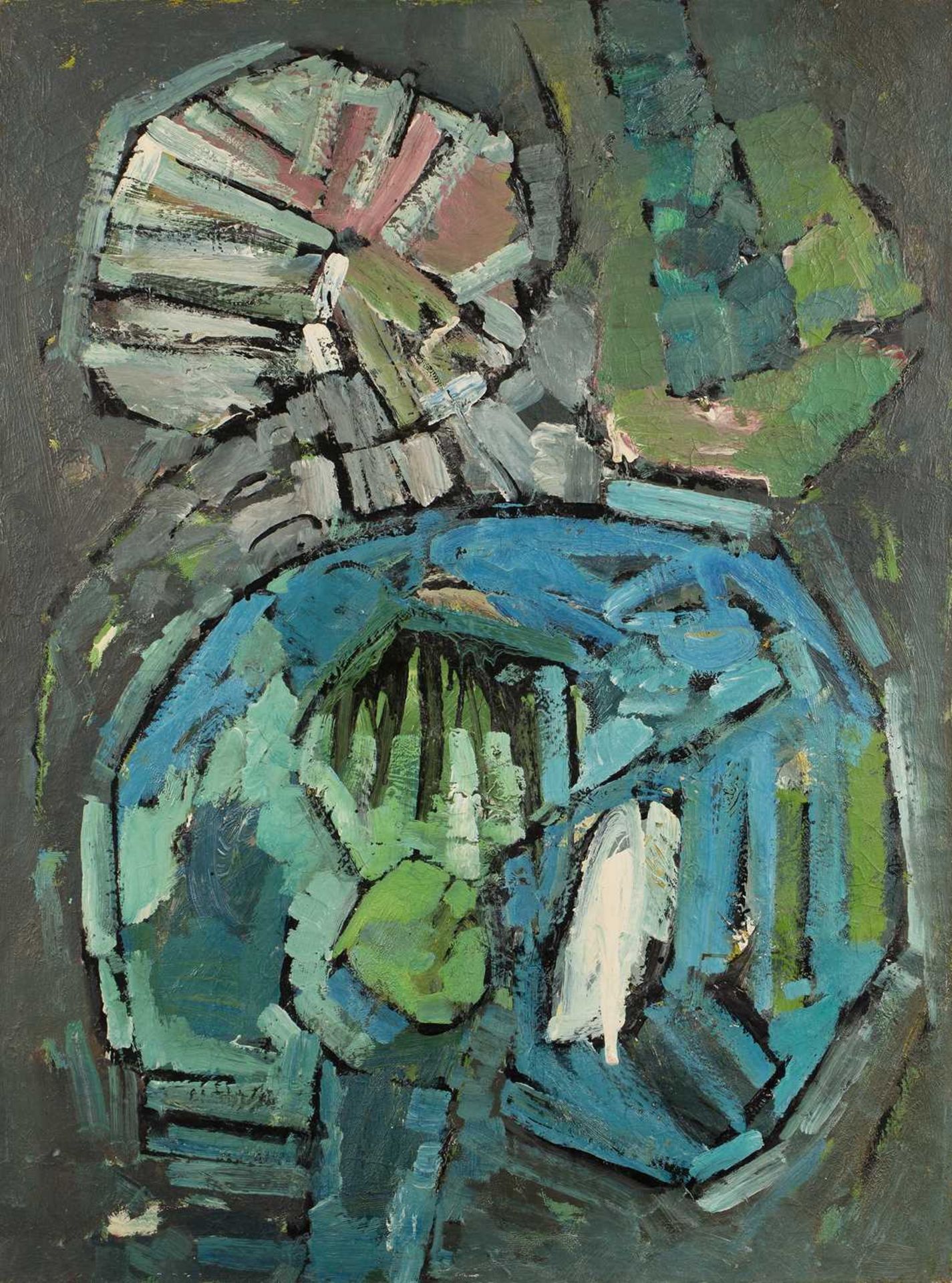 Frank Avray Wilson (1914-2009) Blue Rising, circa 1959 oil on canvas 122 x 91.5cm. Provenance: