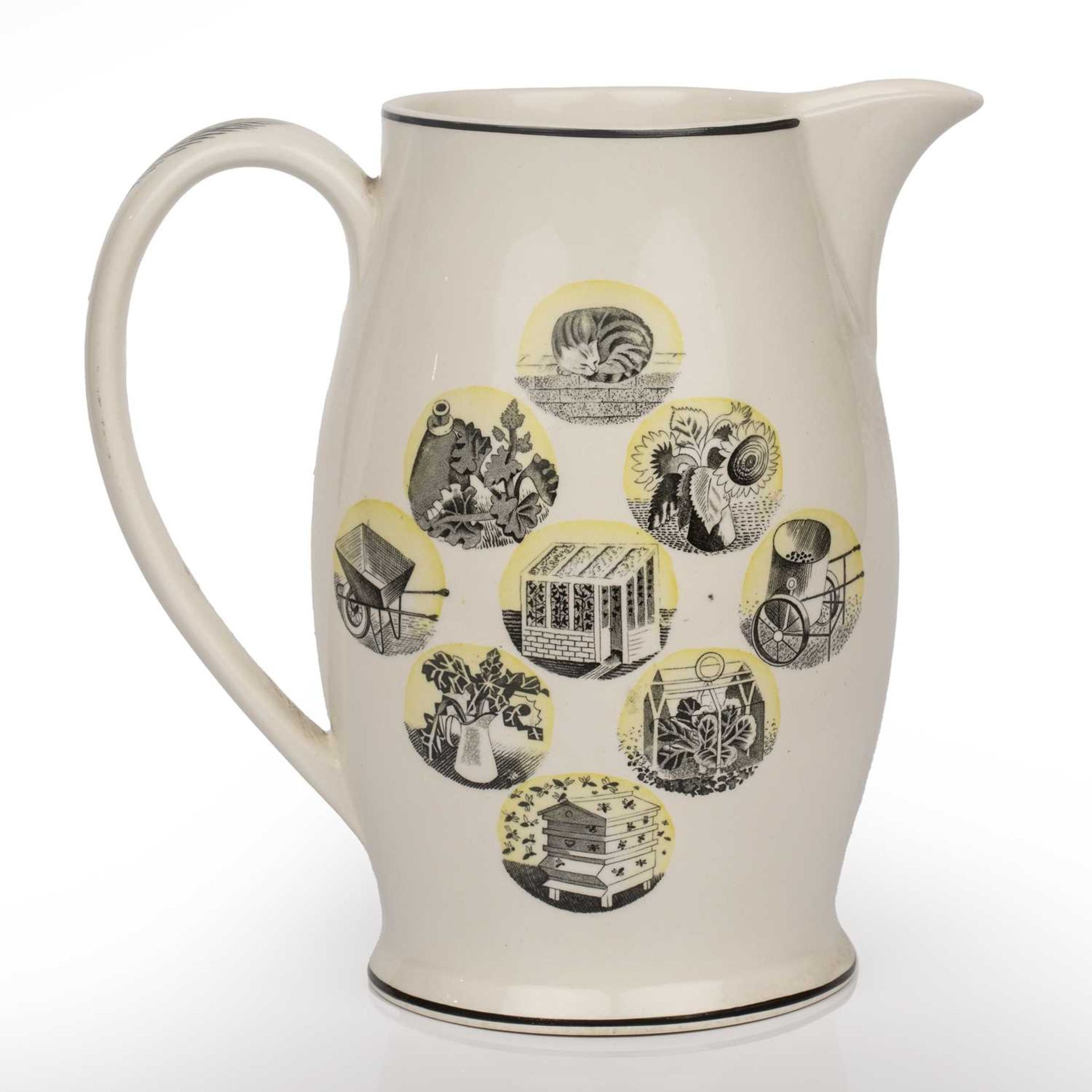 Eric Ravilious (1903-1942) for Wedgwood Garden Implements jug printed marks to the base 'Wedgwood of - Image 2 of 6