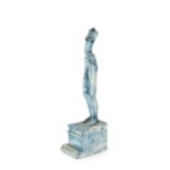 Mo Jupp (1938-2018) Standing Figure, 1991 19/20, signed and numbered with blue glaze 44cm high.