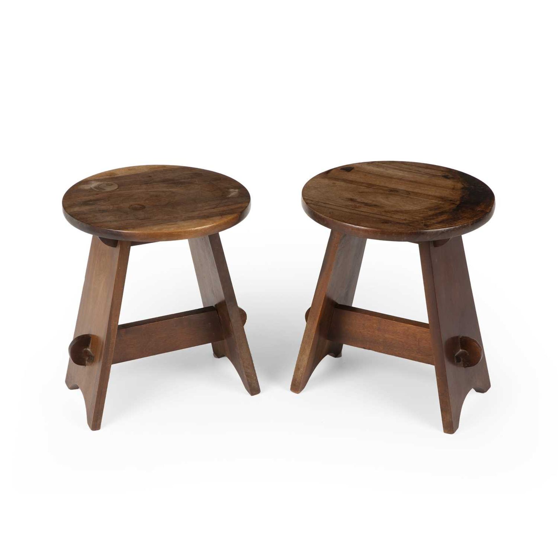 Gordon Russell (1892-1980) Two small occasional tables oak, with pegged joints 40cm high, 35cm