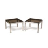 George Ciancimino (b.1928) A pair of tables, circa 1960 glass and chrome 43cm high, 62cm wide (2).