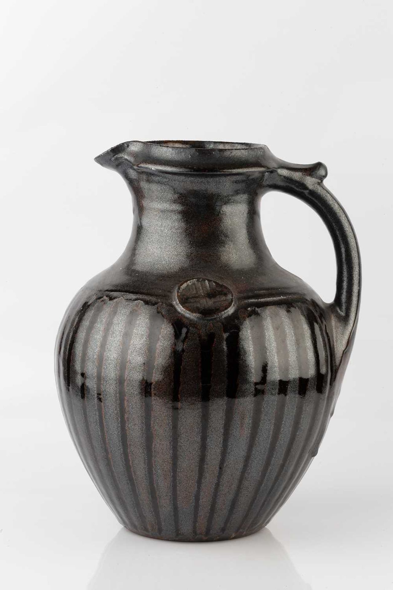 Peter Snagge (20th Century) Large jug tenmoku with impressed roundels 34cm high; together with a - Image 4 of 4