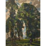 Harry Rutherford (1903-1985) Landscape with Trees, Potters Bar, circa 1930 signed, titled, and dated