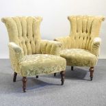 A pair of armchairs