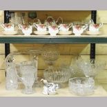A collection of cut glass and china