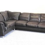 A leather corner sofa