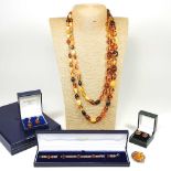 Various amber jewellery