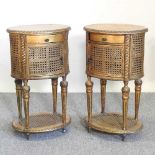 A pair of bedside tables