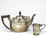 Silver teapot and jug