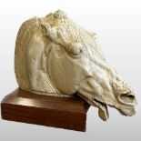 A horse head sculpture