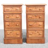A pair of oak bedside chests