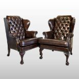 A pair of armchairs