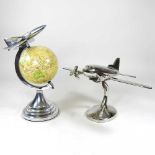 A globe and a plane