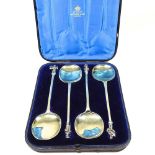 Four silver gilt spoons