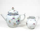 A Chinese teapot and jug