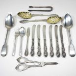 A collection of silver cutlery