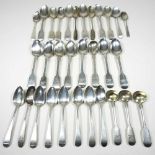 A collection of silver spoons