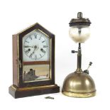 A clock and lamp