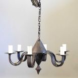 A metal chandelier