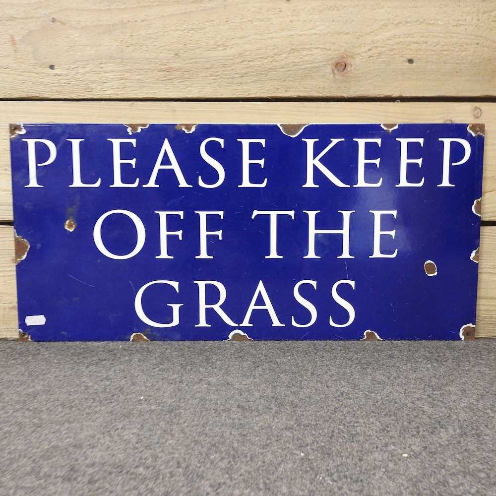 An enamel sign