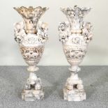Two stone urns