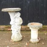 Two stone birdbaths