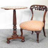 A Victorian table and chair