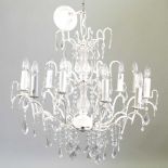 A white painted chandelier