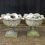 A pair of garden urns