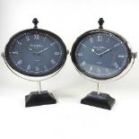 Two modern chrome clocks