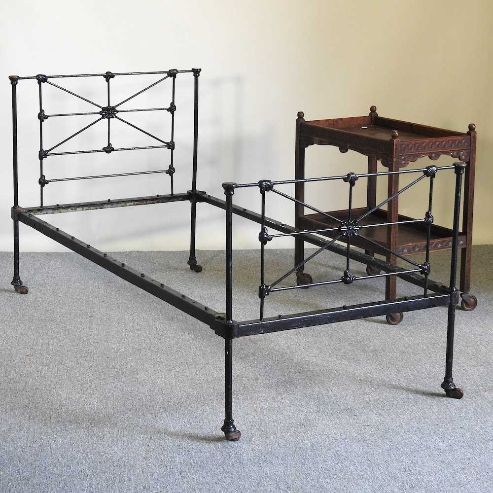 A Victorian bed and trolley