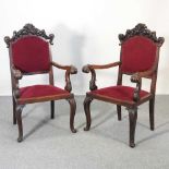 A pair of armchairs