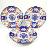 Three Imari plates