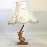 A gilt painted table lamp