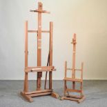Two artist's easels