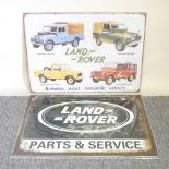 Two Land Rover signs