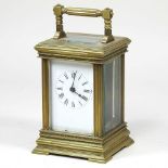 A brass carriage clock