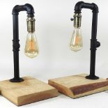 A pair of table lamps