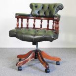 A swivel desk chair