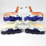 Two pair of Staffordshire dogs