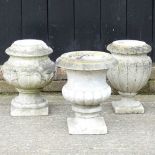 Three marble urns