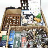 A collection of Franklin Mint Curio Cabinet cats